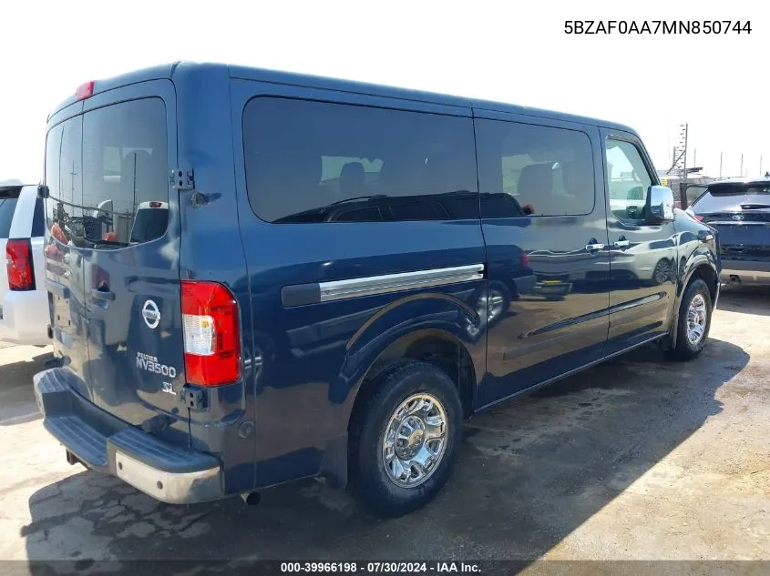 5BZAF0AA7MN850744 2021 Nissan Nv Passenger Nv3500 Hd Sl