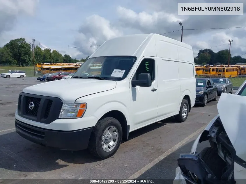 1N6BF0LY0MN802918 2021 Nissan Nv Cargo Nv2500 Hd Sv High Roof V6