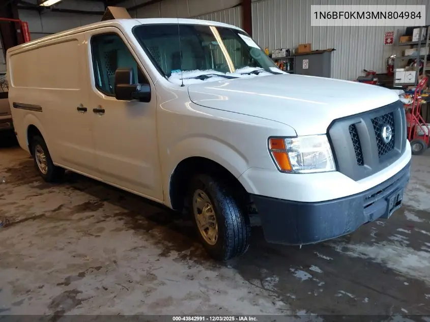1N6BF0KM3MN804984 2021 Nissan Nv Cargo Nv1500 Sv Standard Roof V6