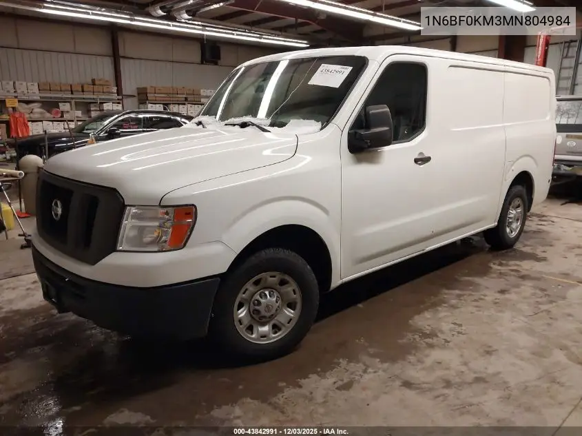 1N6BF0KM3MN804984 2021 Nissan Nv Cargo Nv1500 Sv Standard Roof V6