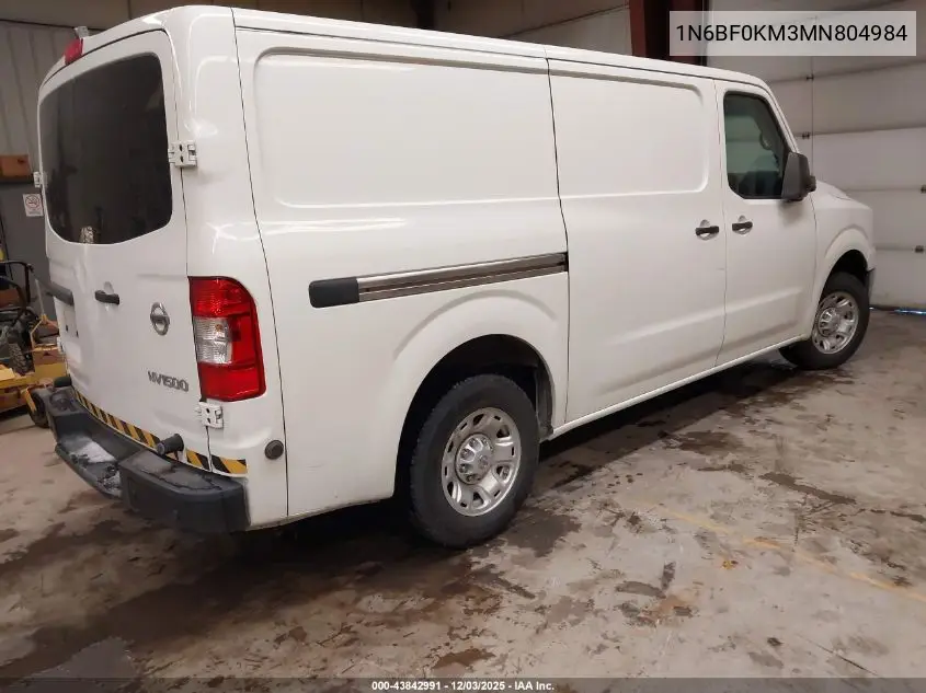 1N6BF0KM3MN804984 2021 Nissan Nv Cargo Nv1500 Sv Standard Roof V6