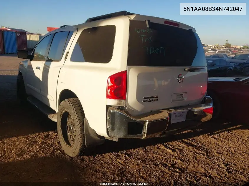 5N1AA08B34N742047 2004 Nissan Pathfinder Armada Se Off-Road