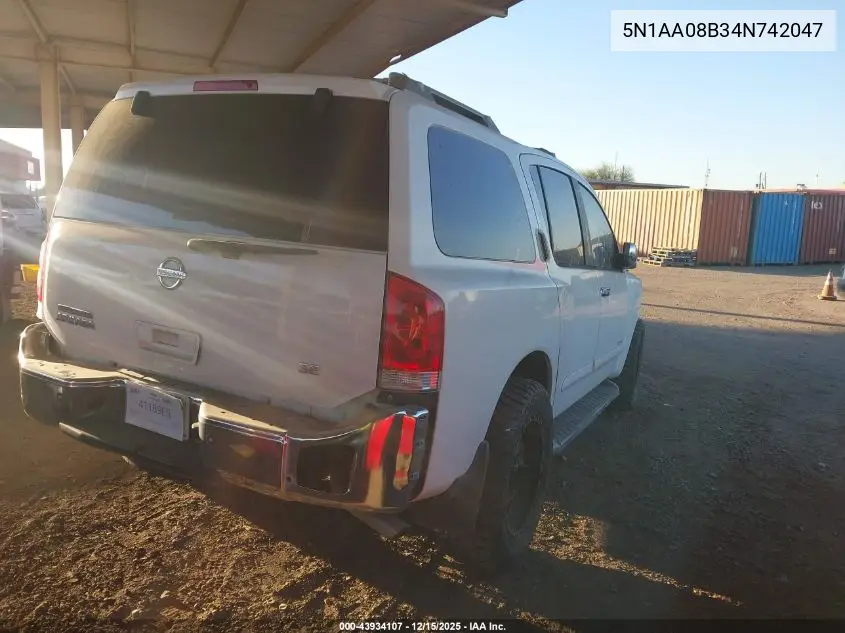 5N1AA08B34N742047 2004 Nissan Pathfinder Armada Se Off-Road