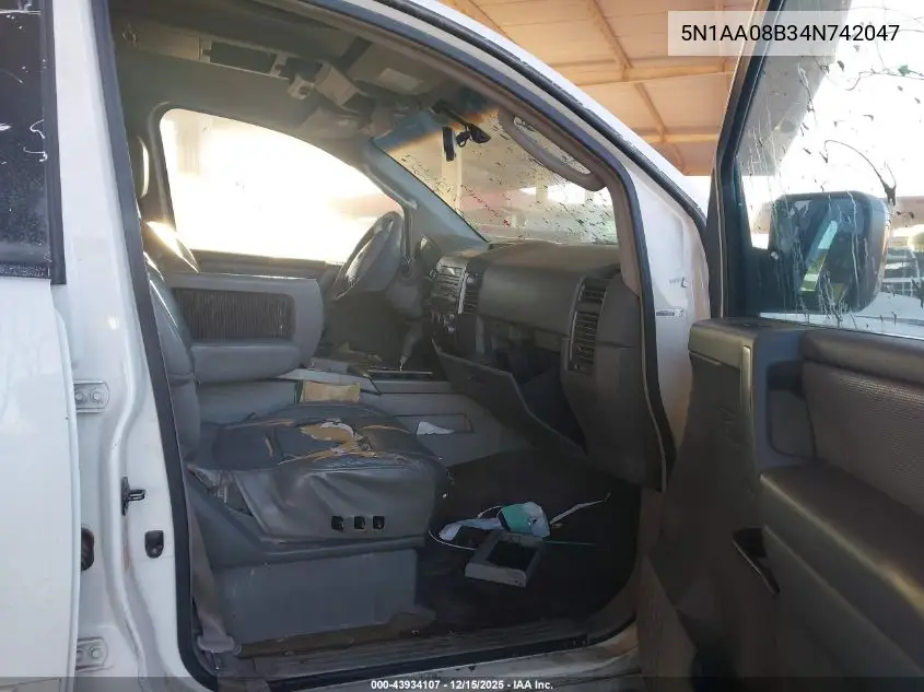5N1AA08B34N742047 2004 Nissan Pathfinder Armada Se Off-Road