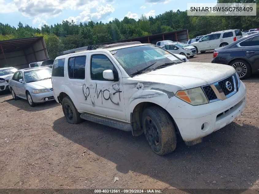 5N1AR18W55C758409 2005 Nissan Pathfinder Se