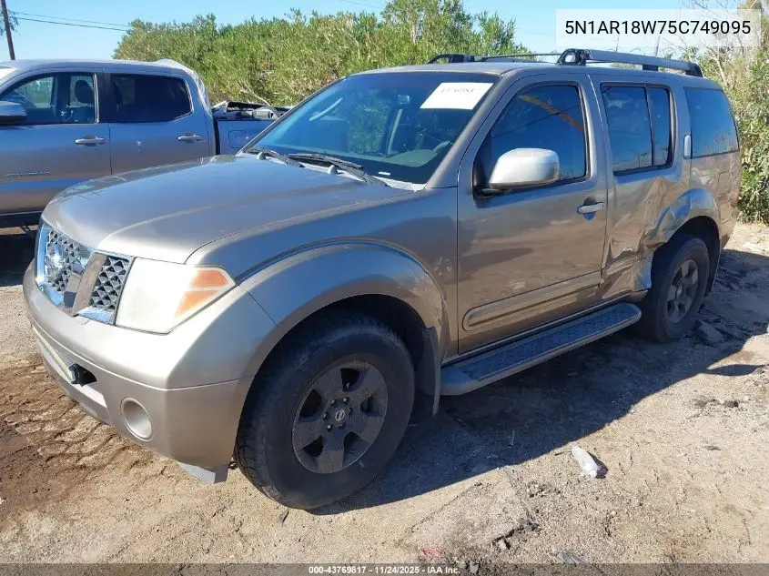5N1AR18W75C749095 2005 Nissan Pathfinder Se