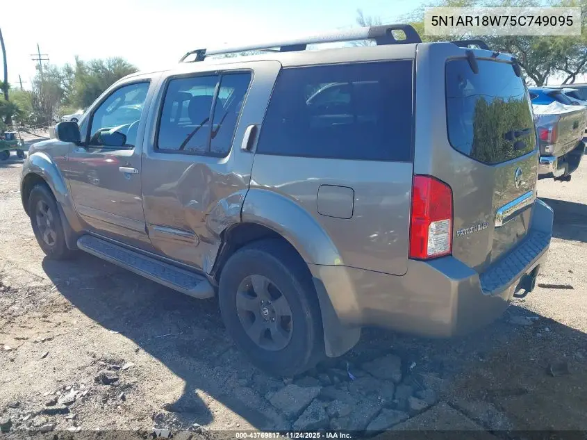5N1AR18W75C749095 2005 Nissan Pathfinder Se