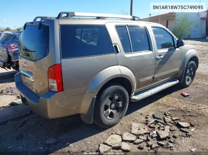 5N1AR18W75C749095 2005 Nissan Pathfinder Se