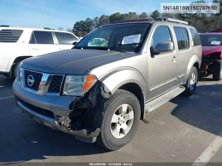 5N1AR18W15C787650 2005 Nissan Pathfinder Se
