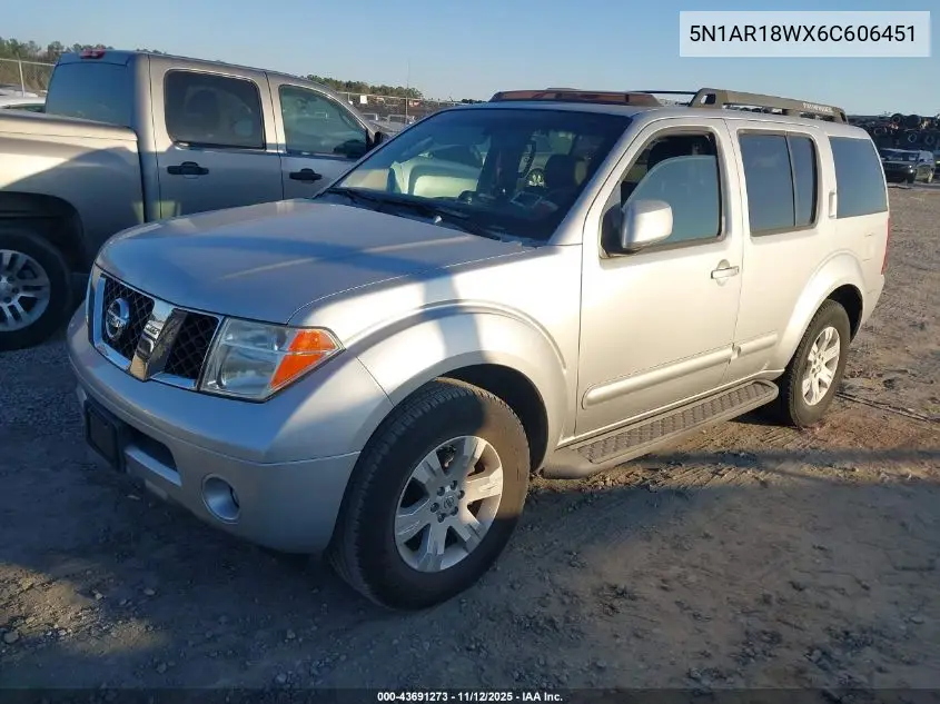5N1AR18WX6C606451 2006 Nissan Pathfinder Le