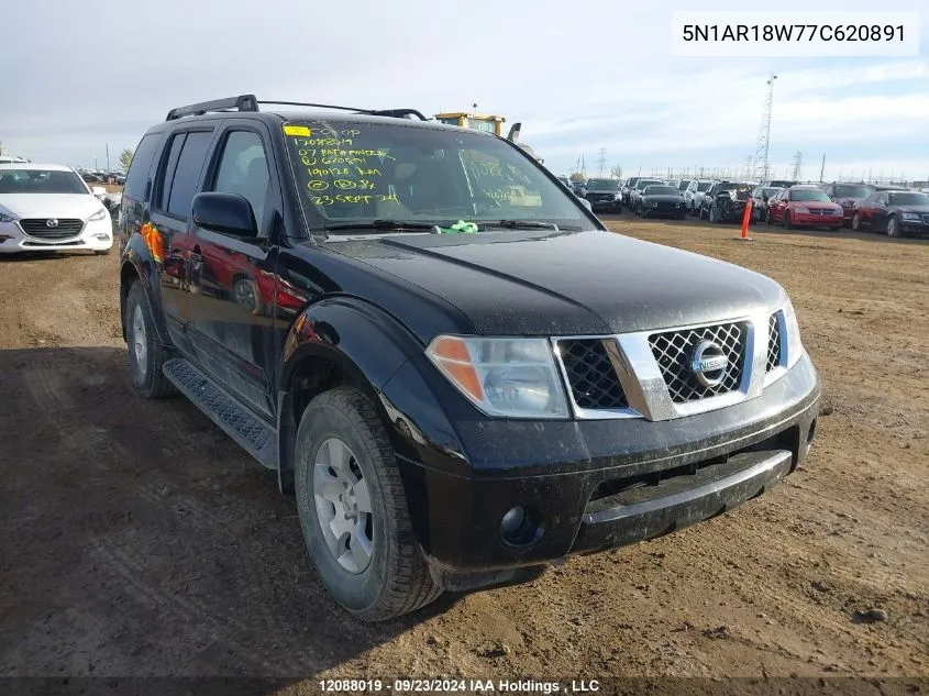 2007 Nissan Pathfinder S VIN: 5N1AR18W77C620891 Lot: 12088019