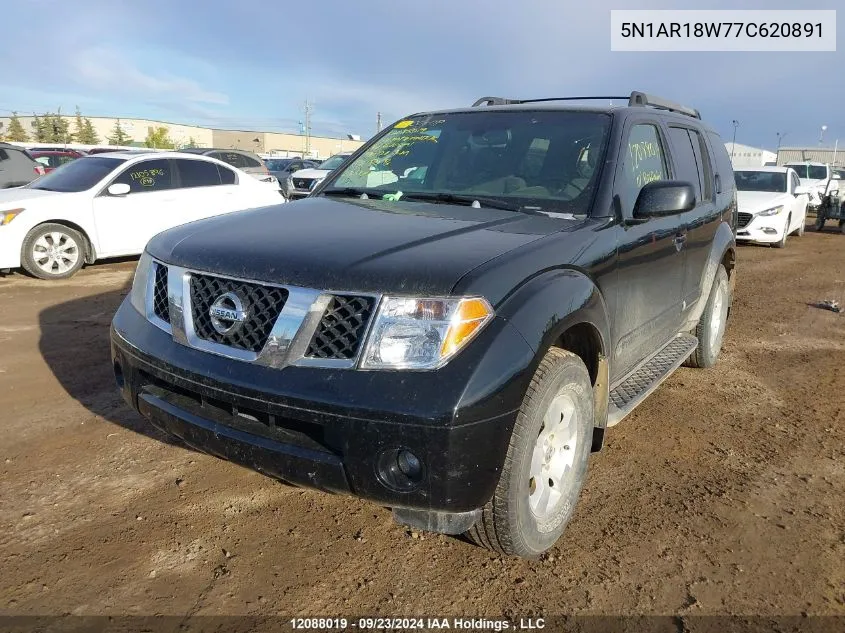 2007 Nissan Pathfinder S VIN: 5N1AR18W77C620891 Lot: 12088019