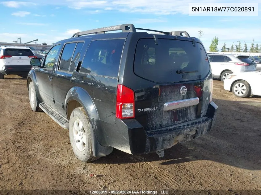 2007 Nissan Pathfinder S VIN: 5N1AR18W77C620891 Lot: 12088019