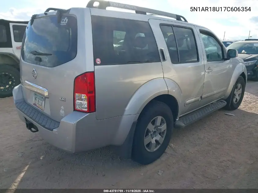 5N1AR18U17C606354 2007 Nissan Pathfinder Se