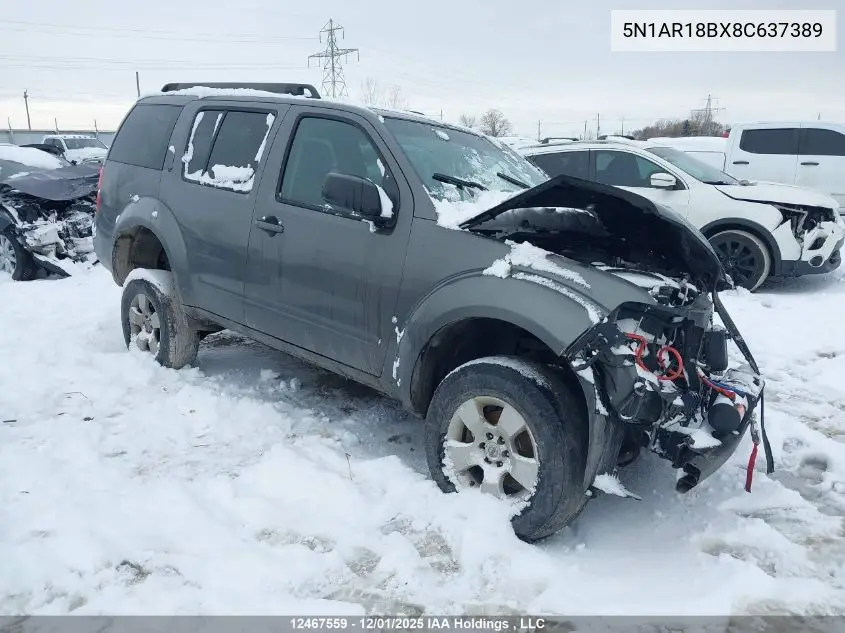 5N1AR18BX8C637389 2008 Nissan Pathfinder S