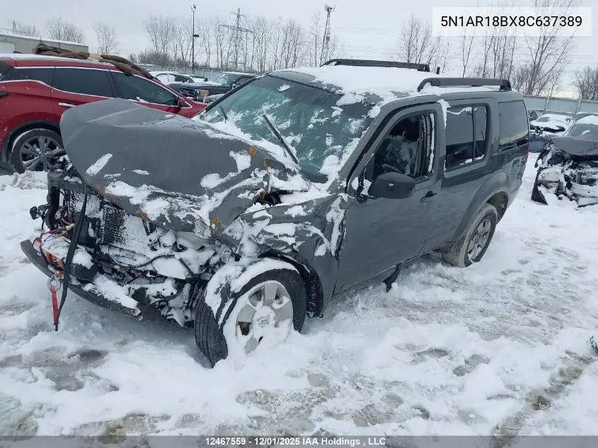 5N1AR18BX8C637389 2008 Nissan Pathfinder S