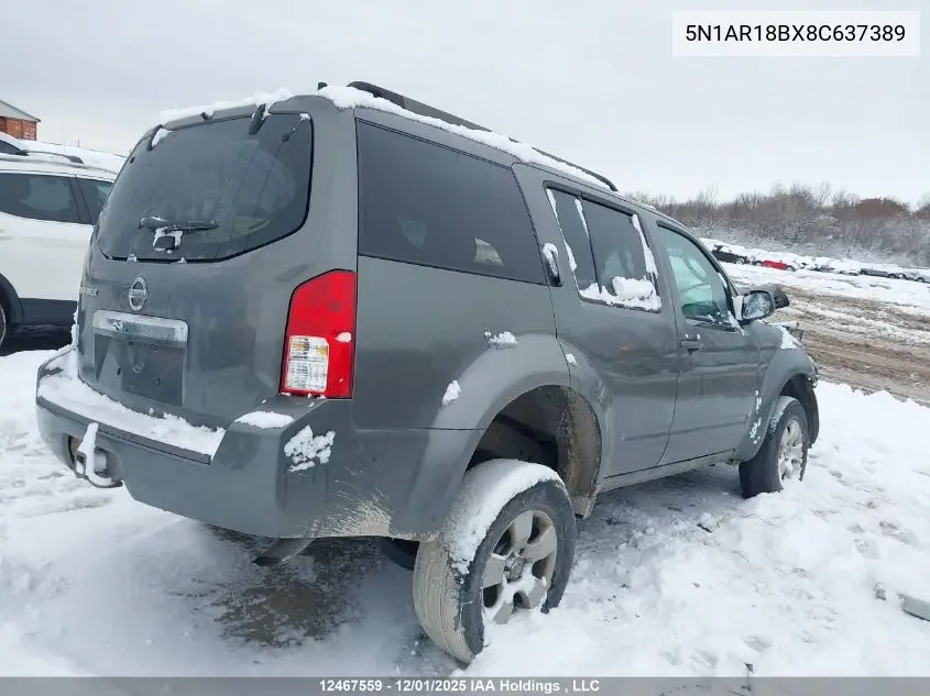 5N1AR18BX8C637389 2008 Nissan Pathfinder S