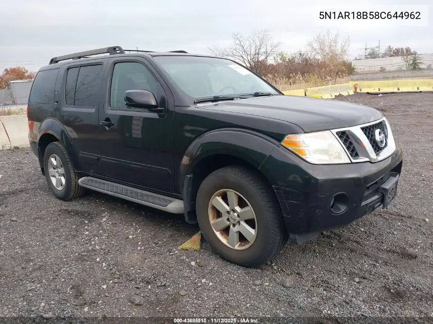 5N1AR18B58C644962 2008 Nissan Pathfinder Se