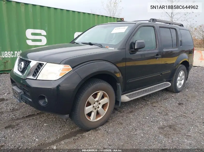 5N1AR18B58C644962 2008 Nissan Pathfinder Se