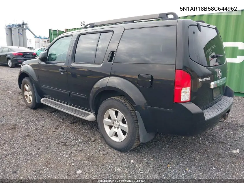 5N1AR18B58C644962 2008 Nissan Pathfinder Se