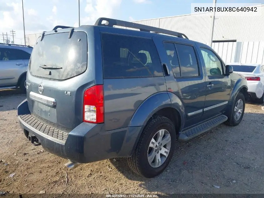 5N1AR18UX8C640942 2008 Nissan Pathfinder Le