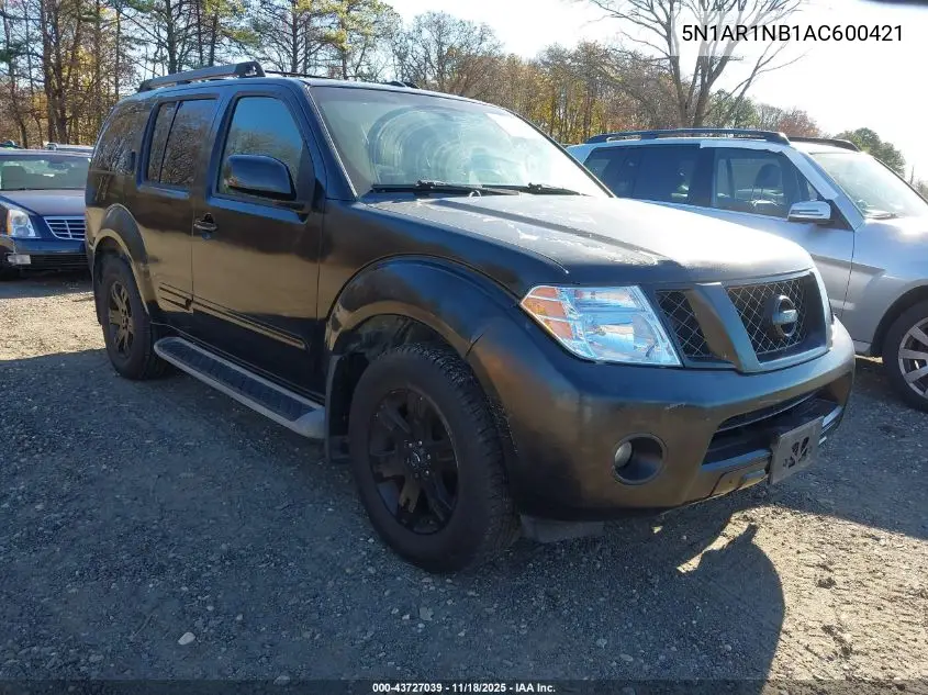 5N1AR1NB1AC600421 2010 Nissan Pathfinder Se