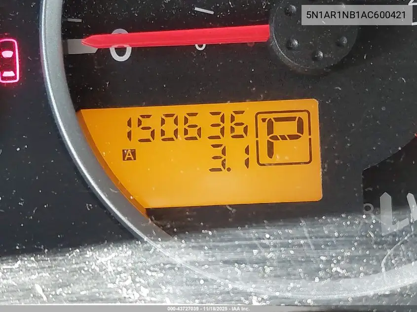 5N1AR1NB1AC600421 2010 Nissan Pathfinder Se
