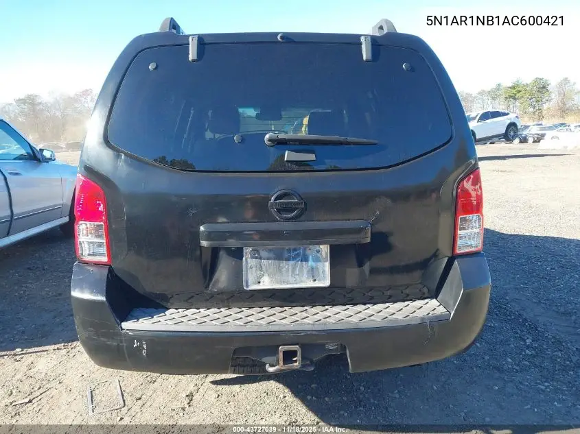 5N1AR1NB1AC600421 2010 Nissan Pathfinder Se