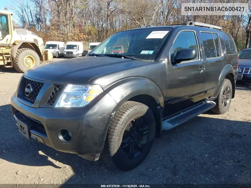 5N1AR1NB1AC600421 2010 Nissan Pathfinder Se