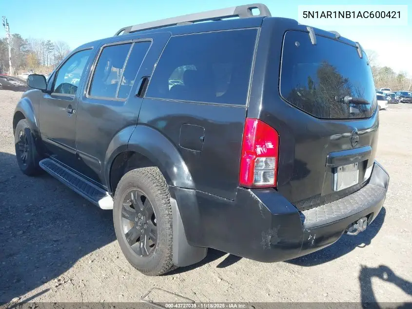 5N1AR1NB1AC600421 2010 Nissan Pathfinder Se