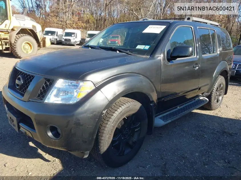5N1AR1NB1AC600421 2010 Nissan Pathfinder Se