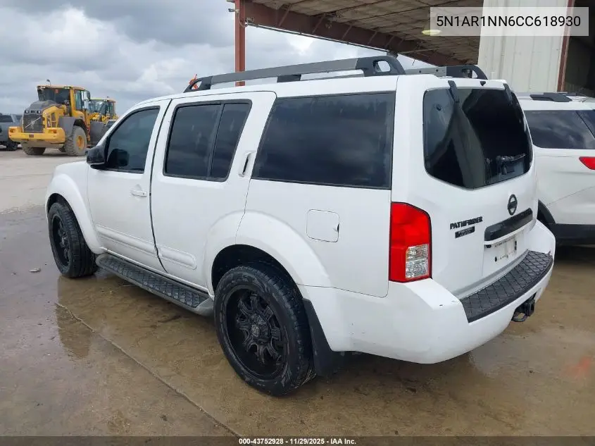 5N1AR1NN6CC618930 2012 Nissan Pathfinder Sv