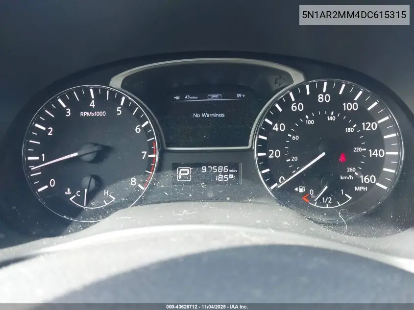 5N1AR2MM4DC615315 2013 Nissan Pathfinder Sv