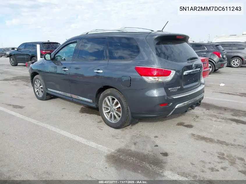 5N1AR2MM7DC611243 2013 Nissan Pathfinder Sl