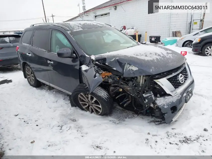 5N1AR2MM3DC643011 2013 Nissan Pathfinder Sl