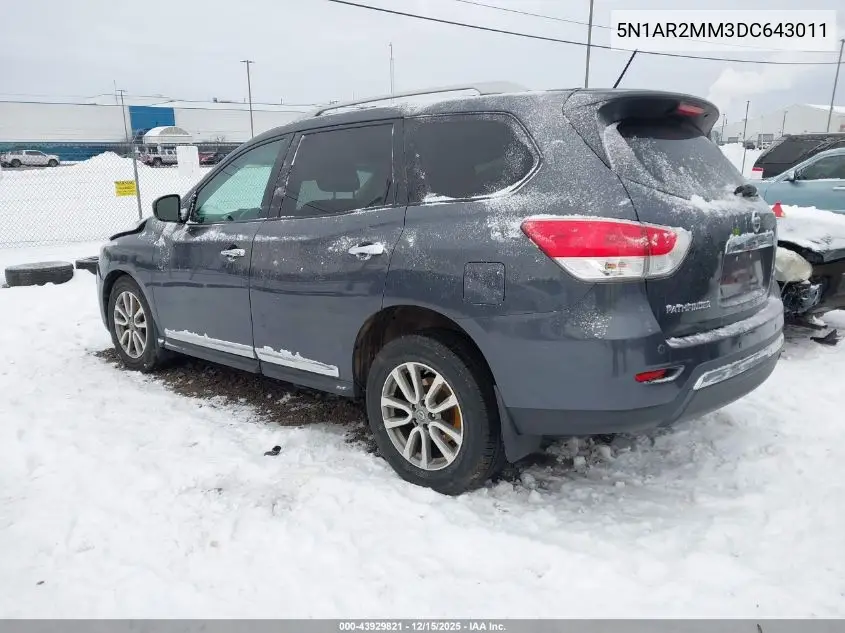 5N1AR2MM3DC643011 2013 Nissan Pathfinder Sl
