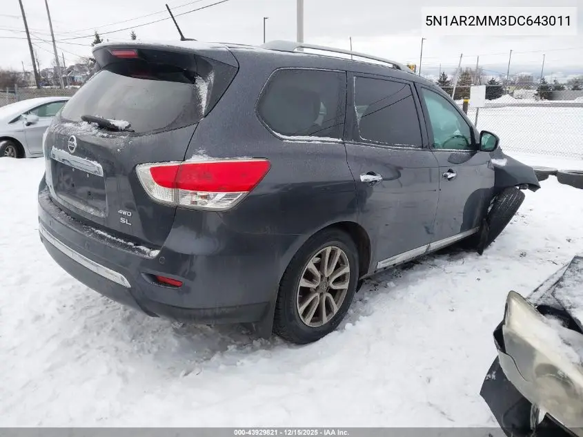 5N1AR2MM3DC643011 2013 Nissan Pathfinder Sl