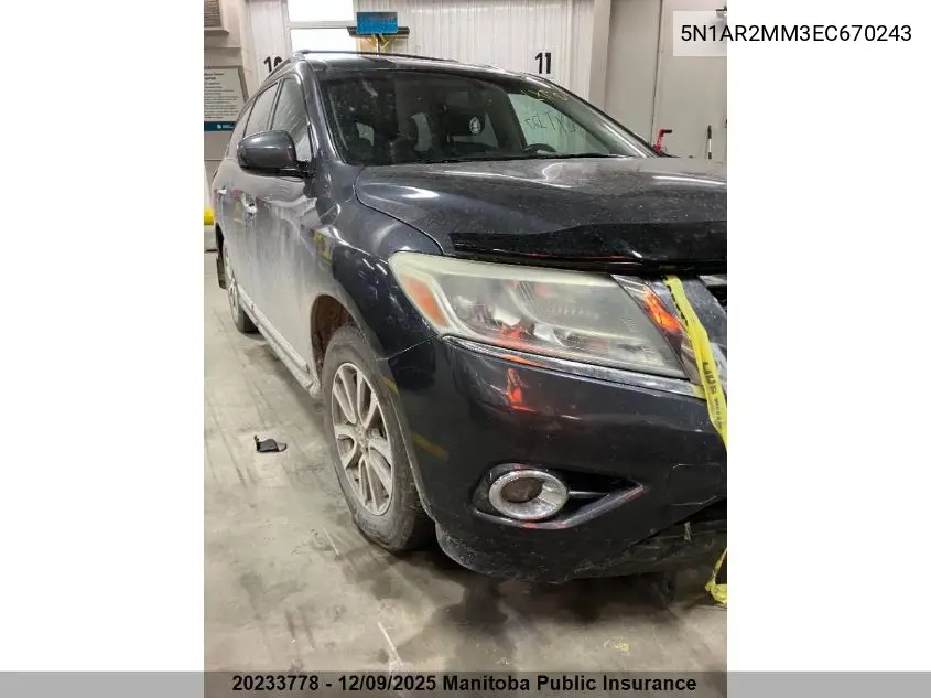 5N1AR2MM3EC670243 2014 Nissan Pathfinder Sl