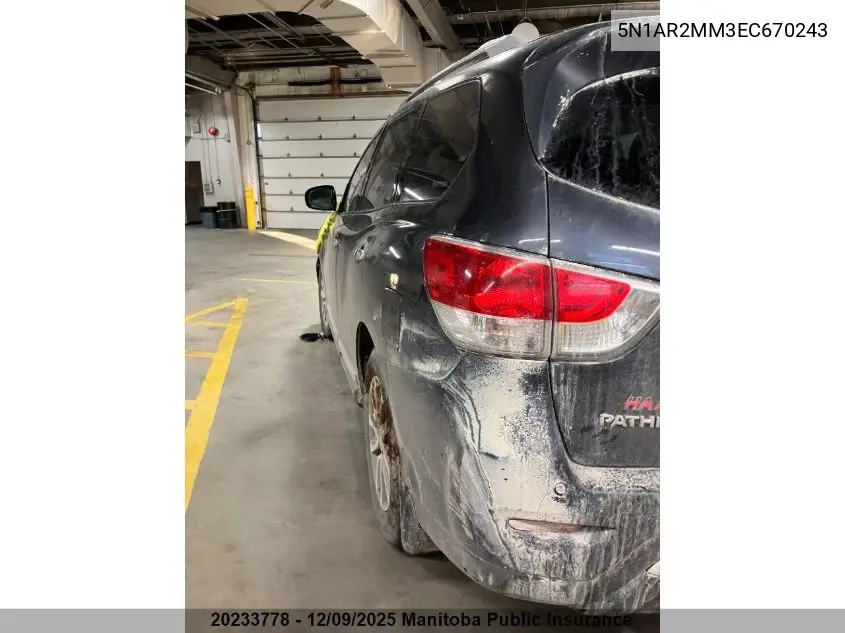 5N1AR2MM3EC670243 2014 Nissan Pathfinder Sl
