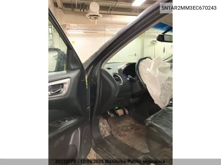 5N1AR2MM3EC670243 2014 Nissan Pathfinder Sl