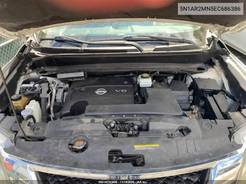 5N1AR2MN5EC686386 2014 Nissan Pathfinder Platinum/S/Sl/Sv
