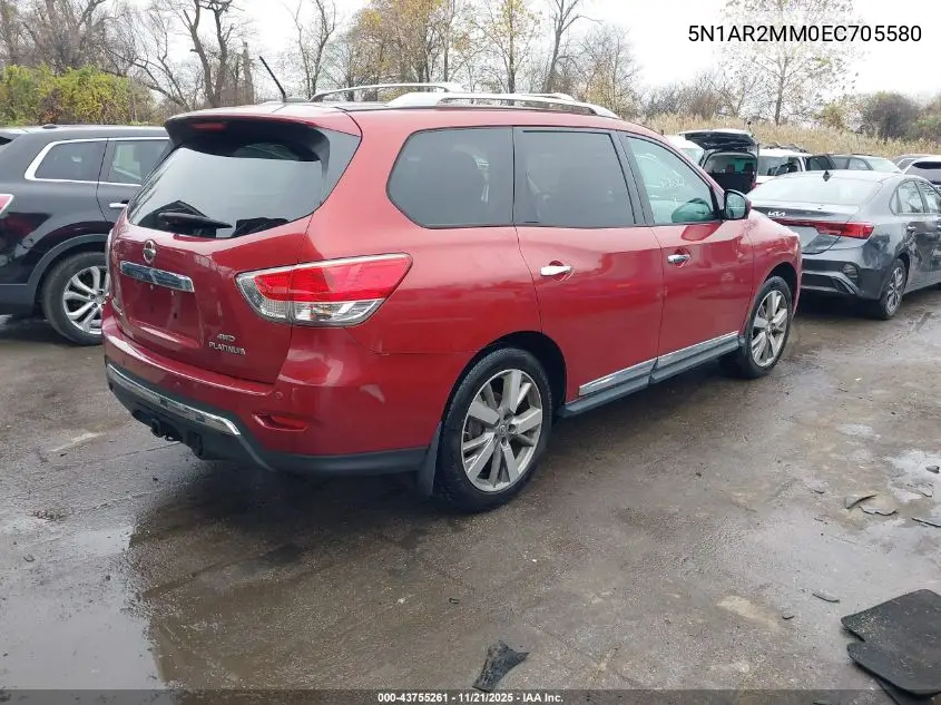 5N1AR2MM0EC705580 2014 Nissan Pathfinder Platinum
