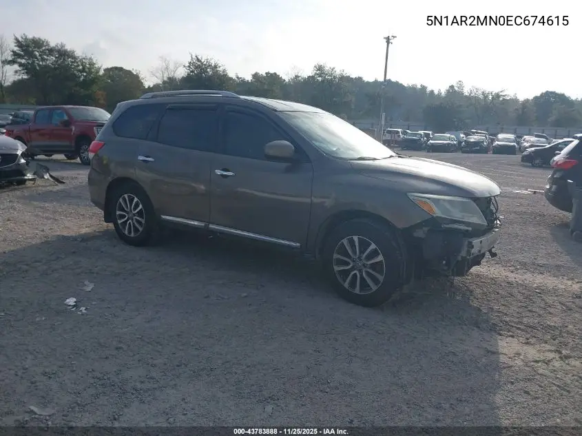 5N1AR2MN0EC674615 2014 Nissan Pathfinder Sl