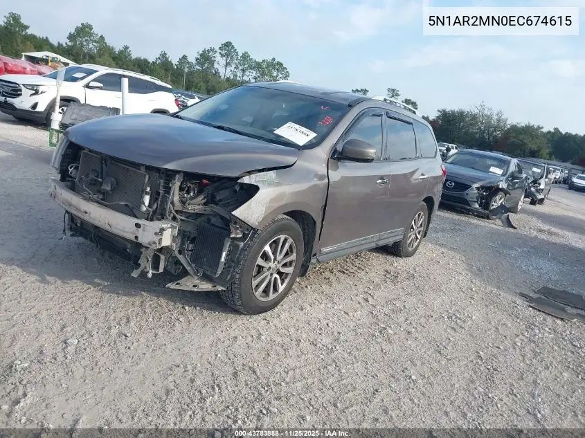 5N1AR2MN0EC674615 2014 Nissan Pathfinder Sl