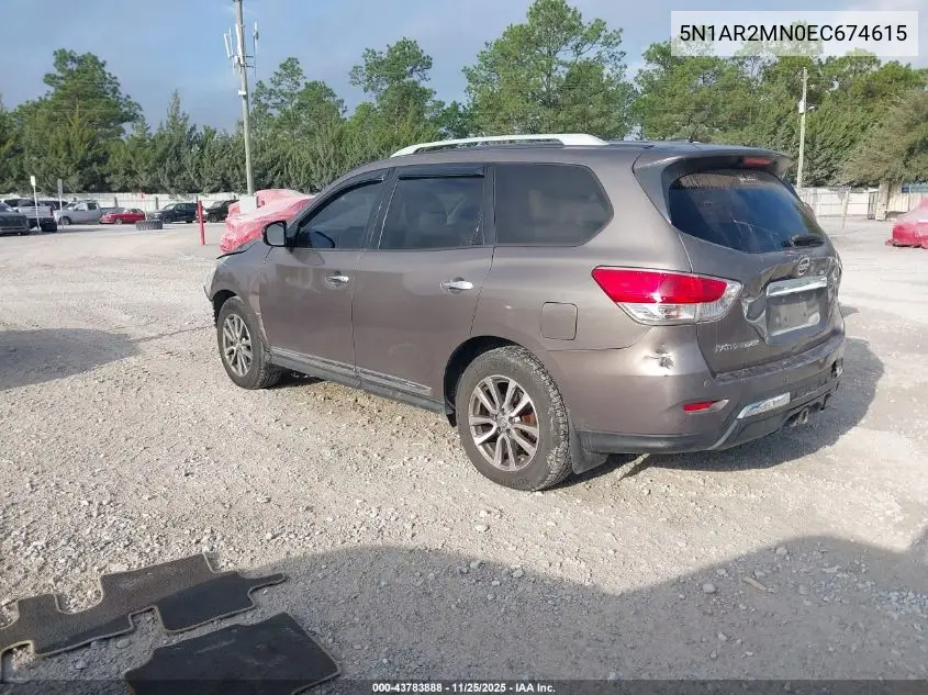 5N1AR2MN0EC674615 2014 Nissan Pathfinder Sl