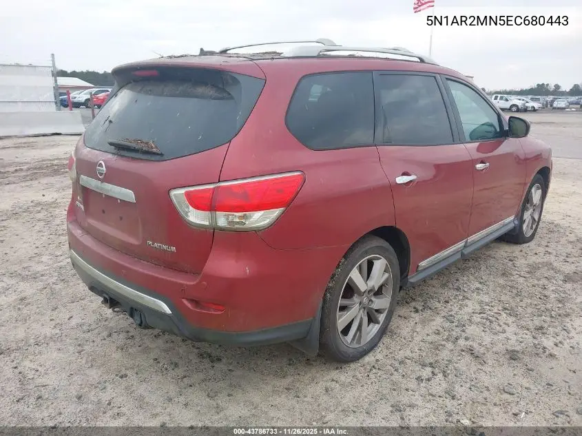 5N1AR2MN5EC680443 2014 Nissan Pathfinder Platinum