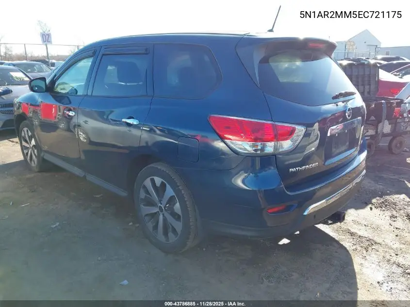 5N1AR2MM5EC721175 2014 Nissan Pathfinder Platinum/S/Sl/Sv