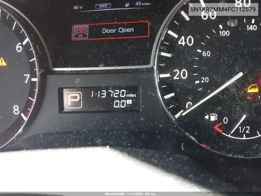 5N1AR2MM4FC712579 2015 Nissan Pathfinder S
