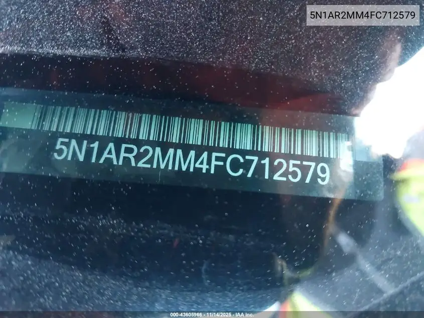 5N1AR2MM4FC712579 2015 Nissan Pathfinder S