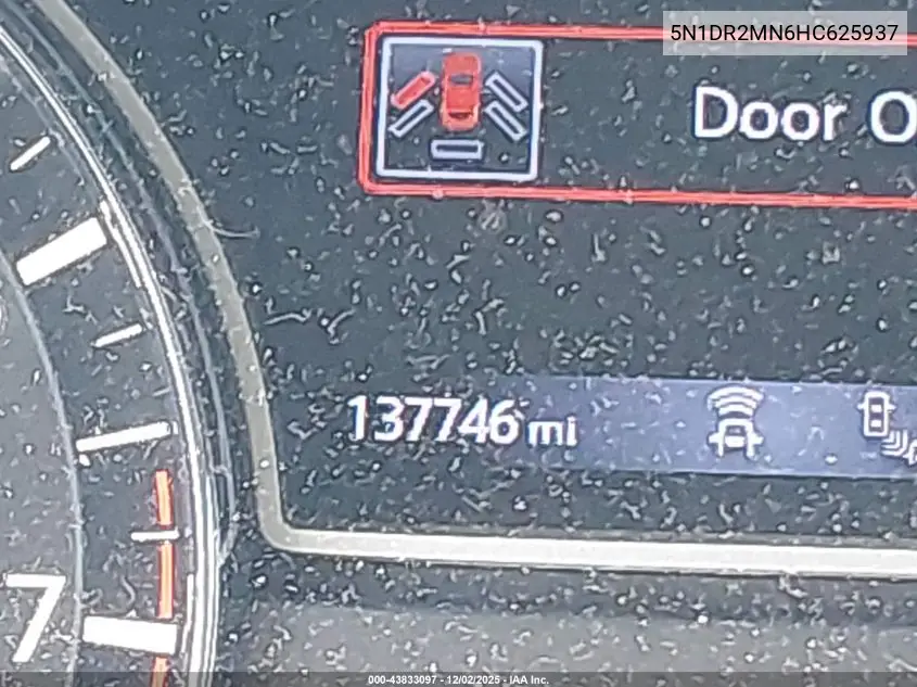 5N1DR2MN6HC625937 2017 Nissan Pathfinder S